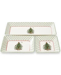 Spode Christmas Tree Polka Dot 3 Piece Nesting Tray
