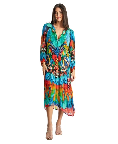 La Moda Clothing Women's Maxi Buttoned Overshirt