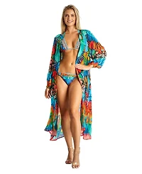 La Moda Clothing Women's Maxi Buttoned Overshirt