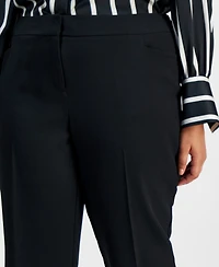 Kasper Plus High-Rise Straight-Leg Pants