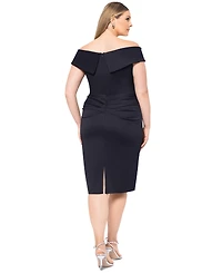 Xscape Plus Off-The-Shoulder Ruffled-Skirt Cocktail Dress