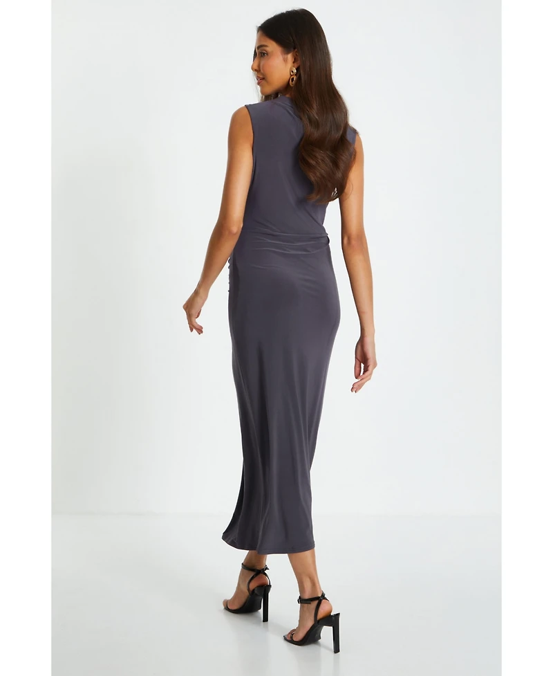 Quiz Women's Sleeveless Ruched Maxi Dress