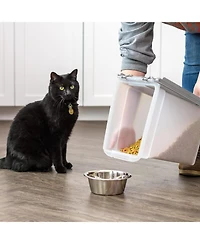 Iris 12.75 Quart Airtight Pet Food Storage Container for Dog, Cat, Bird and Other Animals, Gray