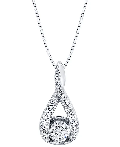 Sirena Diamond Swirl Frame 18" Pendant Necklace (3/8 ct. t.w.) in 14k White Gold