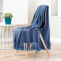 Chanasya Premium Mini Maze Super Soft Acrylic Throw Blanket With Tassels
