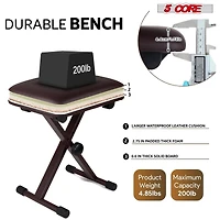 5 Core Keyboard Bench 2" Padded Cushioned Piano Stool Height Adjustable Guitar Seat Folding Portable