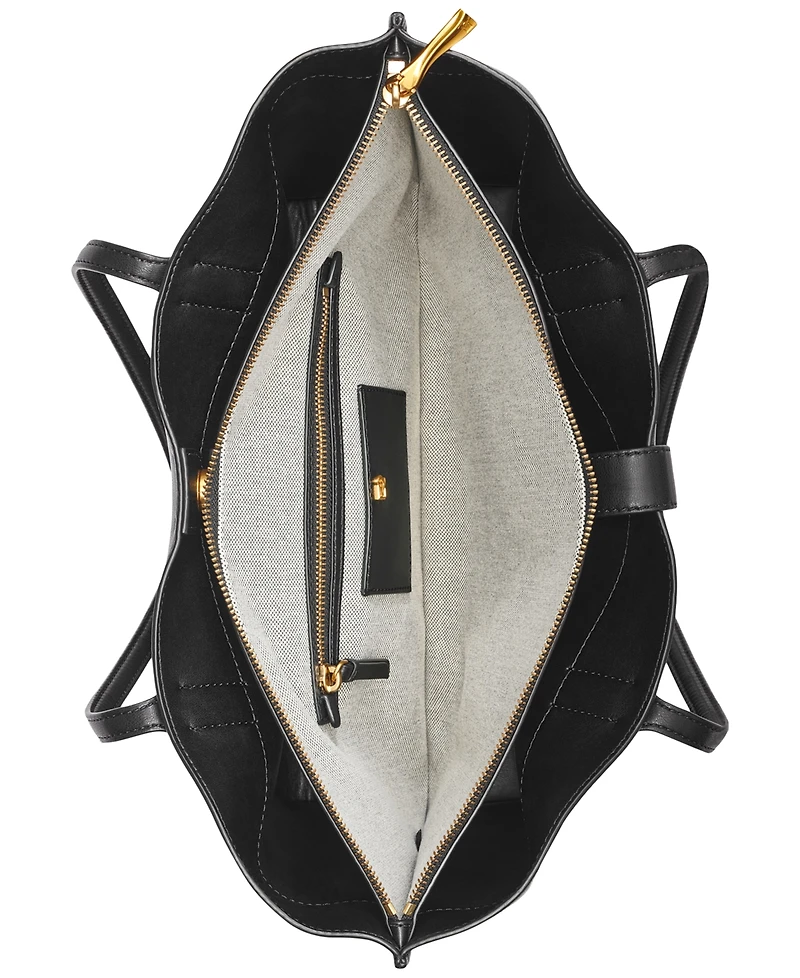 Donna Karan New York Bridgehampton Leather Turnlock Triple Compartment Tote