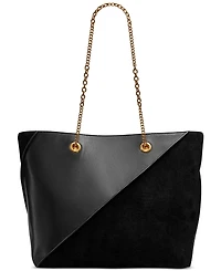 Donna Karan New York Setauket Leather & Suede Tote with Chain Strap