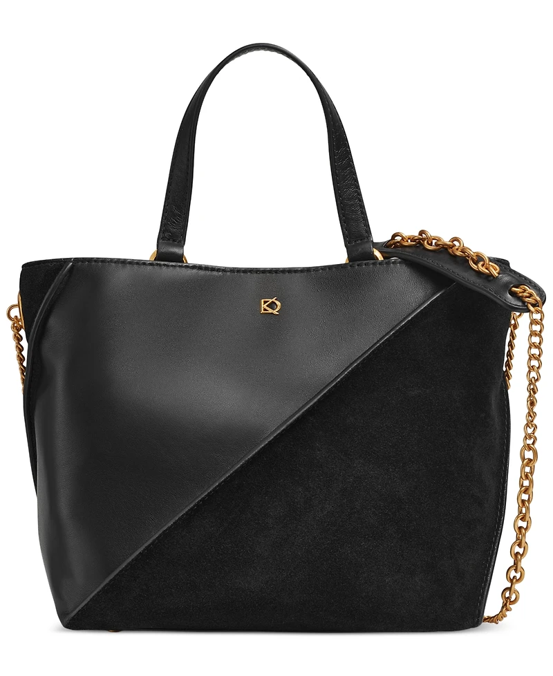 Donna Karan New York Setauket Leather & Suede Convertible Crossbody with Chain Strap