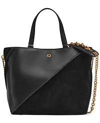 Donna Karan New York Setauket Leather & Suede Convertible Crossbody with Chain Strap