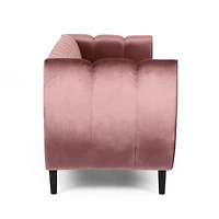 Streamdale Furniture Miranda Velvet Sofa: Modern Glam With Channel Stitching