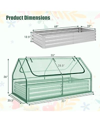 Slickblue Galvanized Raised Garden Bed with Greenhouse