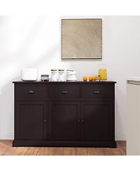 Slickblue 3 Drawers Sideboard Buffet Storage with Adjustable Shelves