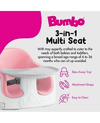 Bumbo Baby Toddler Adjustable 3-in-1 Booster Seat/High Chair & Tray, Cradle Pink