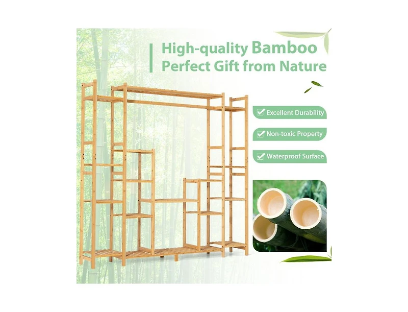Slickblue 9-Tier Plant Stand with Hanging Rack The Ultimate Space-Saving Solution for Plant Lovers