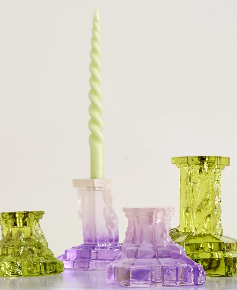 Kosta Boda Rocky Baroque Lilac Candlesticks