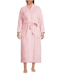 Lands' End Plus Cozy Plush Long Wrap Robe