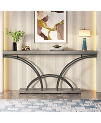 Tribesigns 70.9-Inch Narrow Sofa Table, Extra Long Console Tables for Entryway, Tv Console Behind Couch Table with Stylish Metal Frame for Living Room