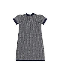 Hope & Henry Toddler Girls Short Sleeve Ruffle Edge Sweater Dress