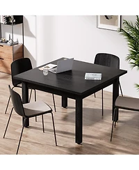 Tribesigns Wood Dining Table Farmhouse Kitchen for Room Living Room, 2-4 Person Square Dinner Tables with Wooden Legs O