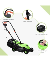 Slickblue Electric Push Lawn Corded Mower with Grass Bag