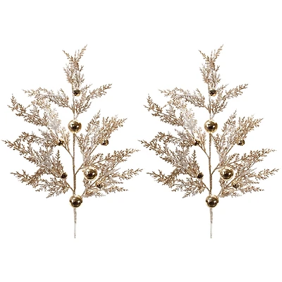 Slickblue Set of 2 Sleigh Bell and Pine Sprays – Ideal for Holiday and Seasonal Decor