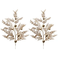 Slickblue Set of 2 Sleigh Bell and Pine Sprays – Ideal for Holiday and Seasonal Decor