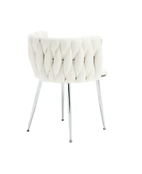 Mondawe Orangeleisure Dining Chairs Accent Chair Velvet Accent Lounge Chair With Metal Feet 2Pc/Set