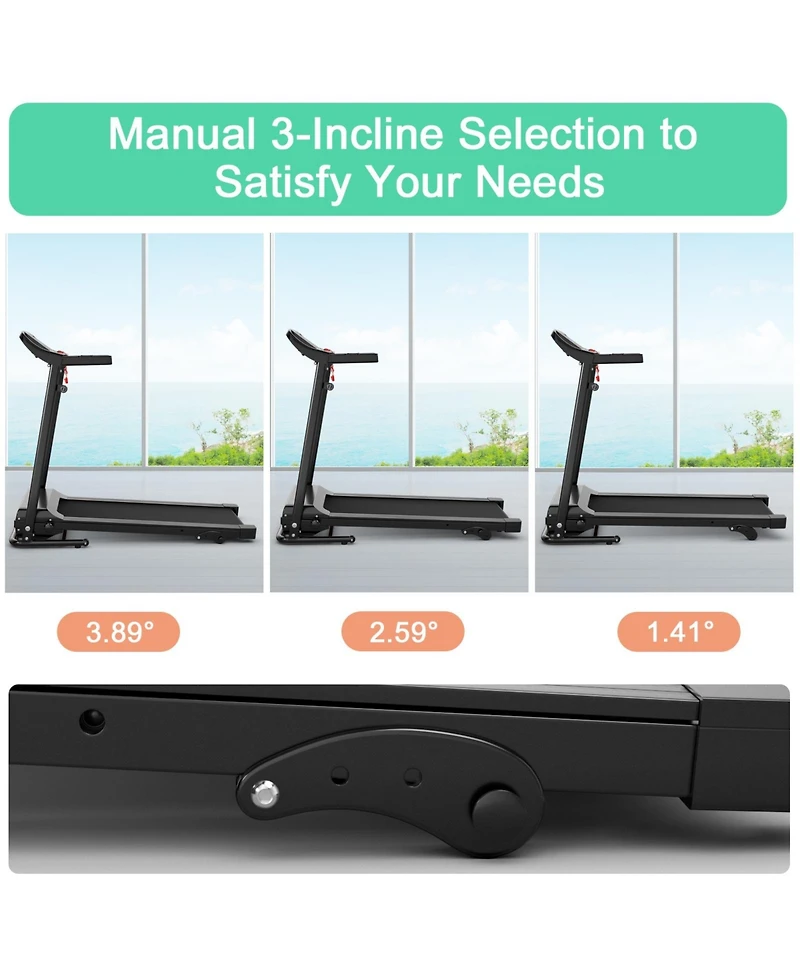 Vebreda 1.0 Hp Foldable Treadmill Electric Support Mobile Power