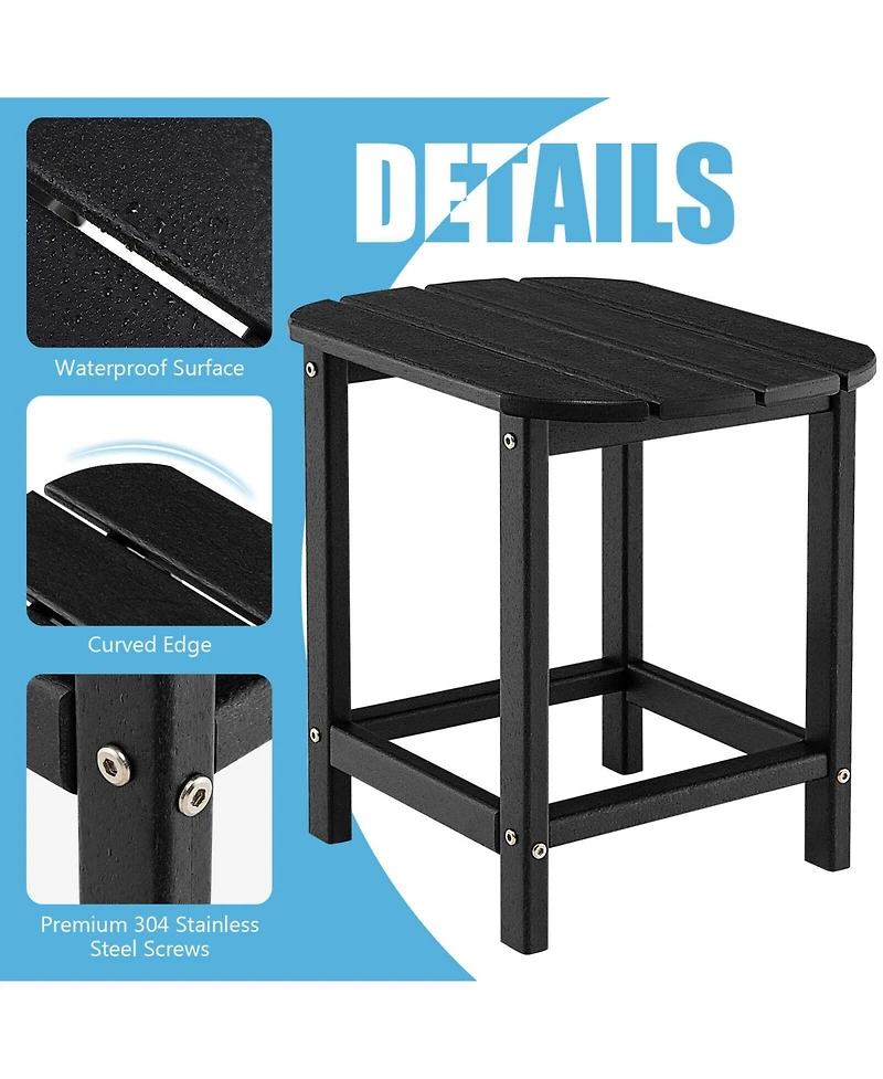 Skonyon 18 Inch Weather Resistant Side Table for Garden Yard Patio