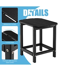 Skonyon 18 Inch Weather Resistant Side Table for Garden Yard Patio