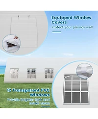Givimo 20 x 40 Ft Peach Shaped Party Tent Wedding Canopy with Zipper Doors