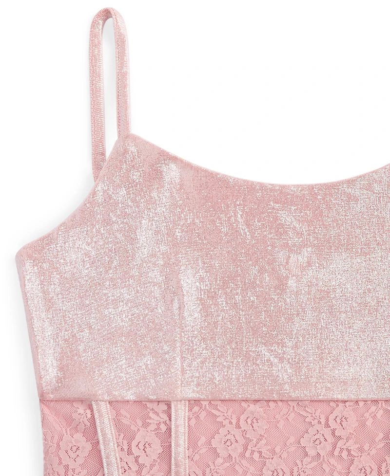 With Jules Big Girls Sleeveless Lace-Insert Dress