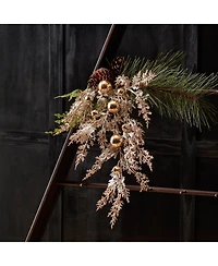 Slickblue Set of 2 Sleigh Bell and Pine Sprays – Ideal for Holiday and Seasonal Decor