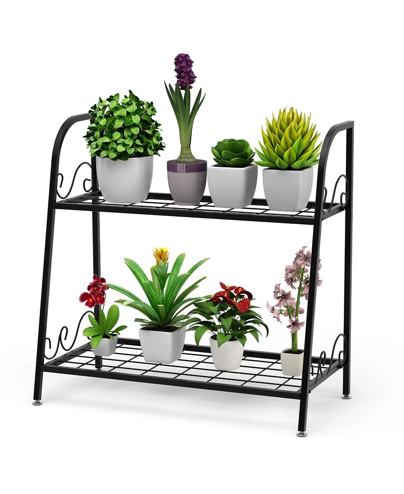 Givimo 2-tier Patio Metal Plant Stand