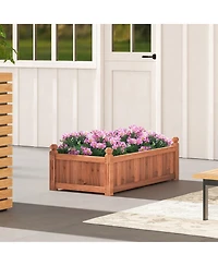 Givimo 46 x 24 x 16 Inch Rectangular Planter Box with Drainage Holes for Backyard Garden Lawn
