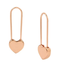 Betsey Johnson Heart Safety Pin Earrings