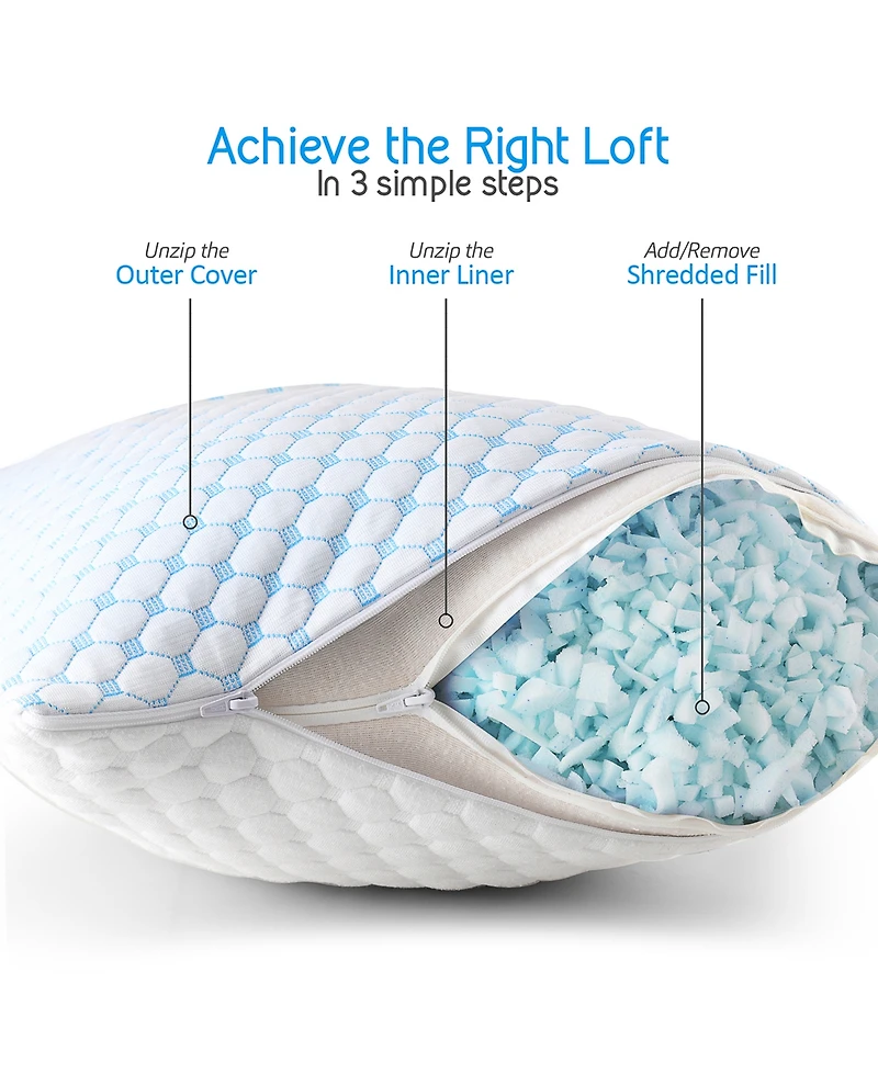 Nestl Memory Foam Gel Infused Reversible Cooling Pillow