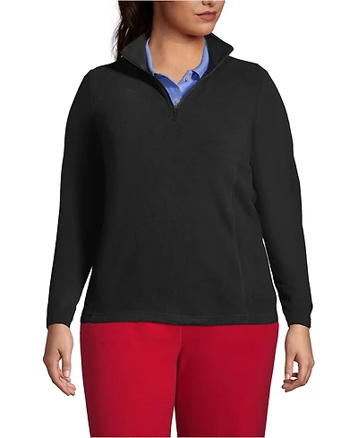 Lands' End Plus Thermacheck 100 Fleece Quarter Zip Pullover Top