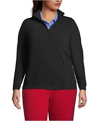 Lands' End Plus Thermacheck 100 Fleece Quarter Zip Pullover Top