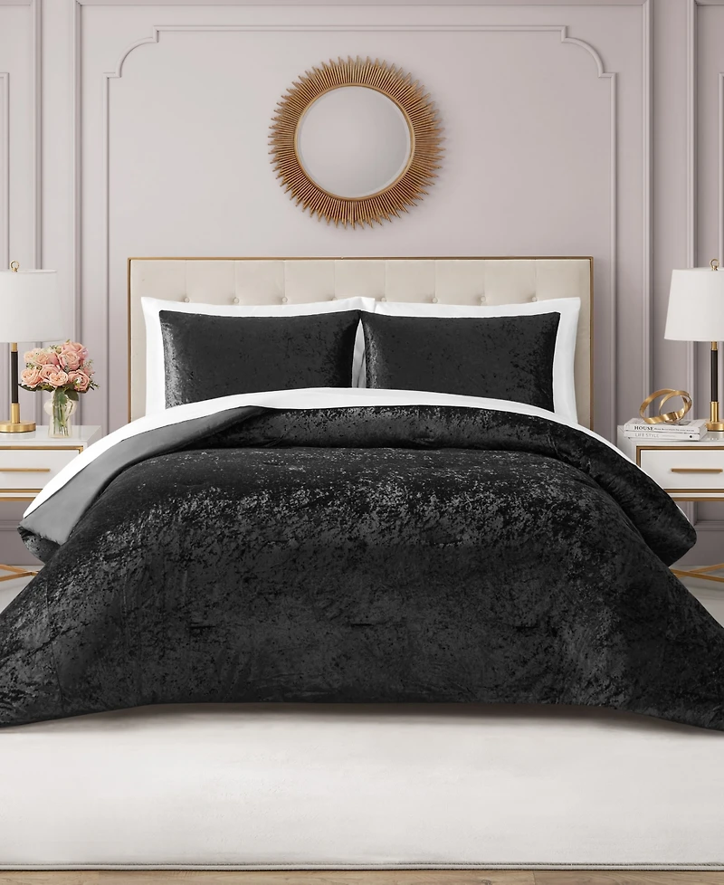 Juicy Couture Crushed Velvet 3-Pc. Comforter Set