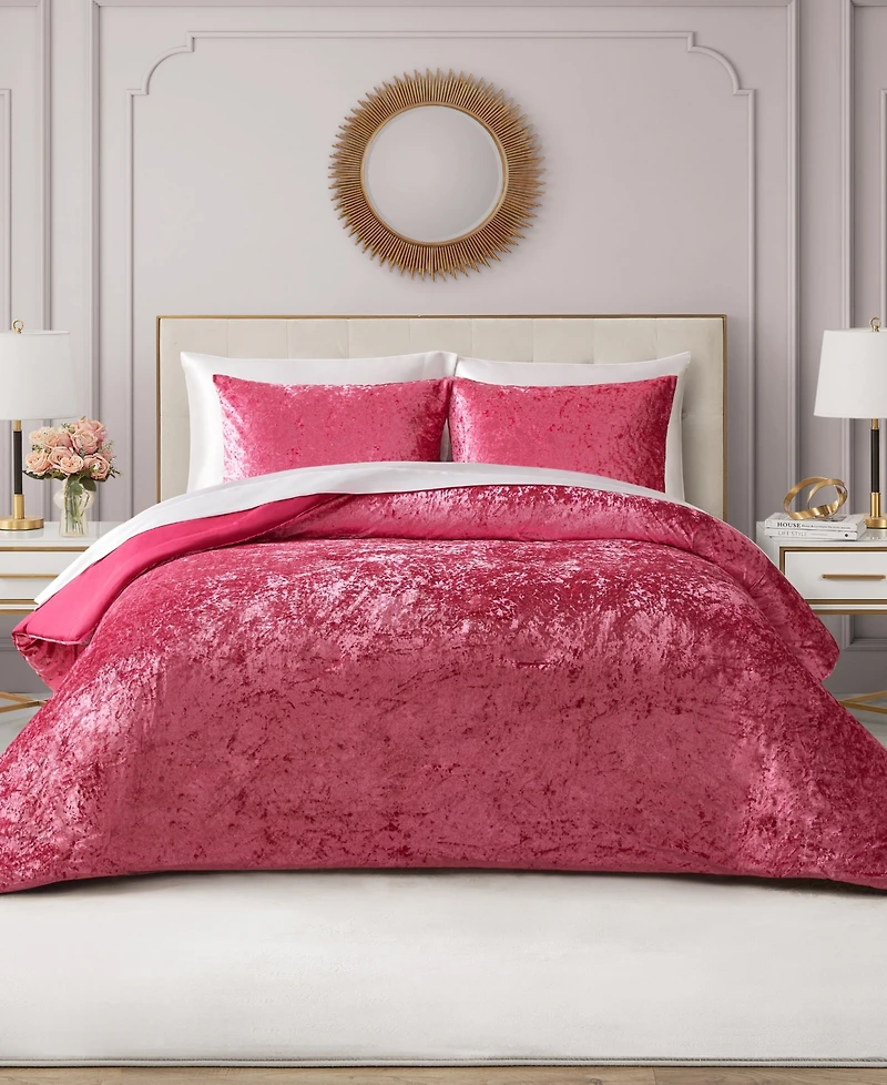 Juicy Couture Crushed Velvet 3-Pc. Comforter Set, King