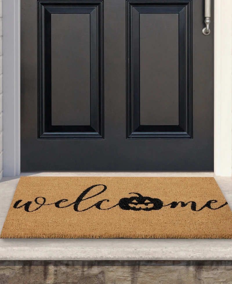 Northlight Pumpkin "Welcome" Halloween Doormat, 18" x 30"