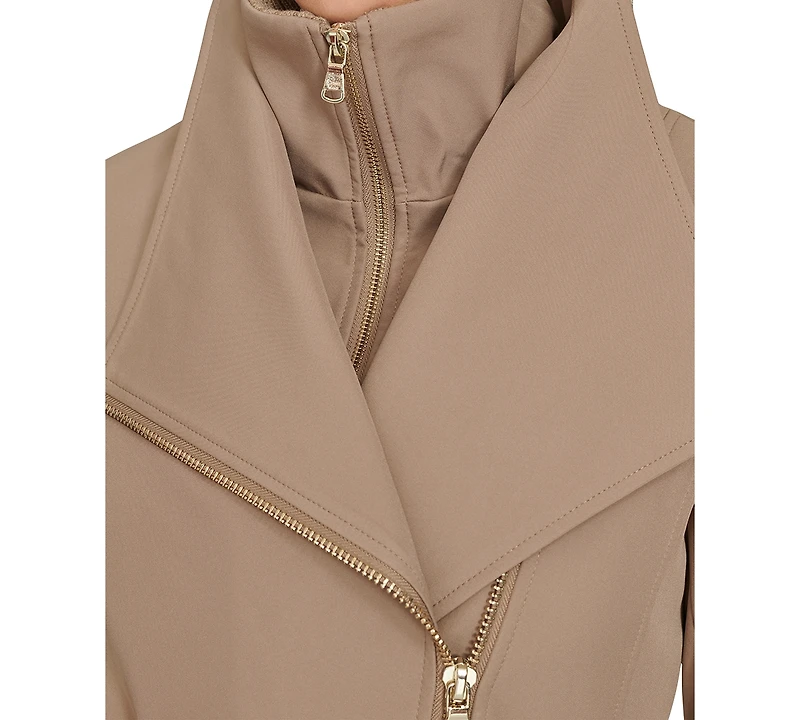 Calvin Klein Petite Belted Long-Sleeve Wrap Coat