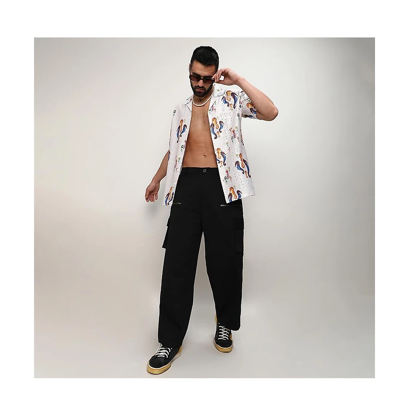 Men's Multicolour Mesh Seahorse Shirt