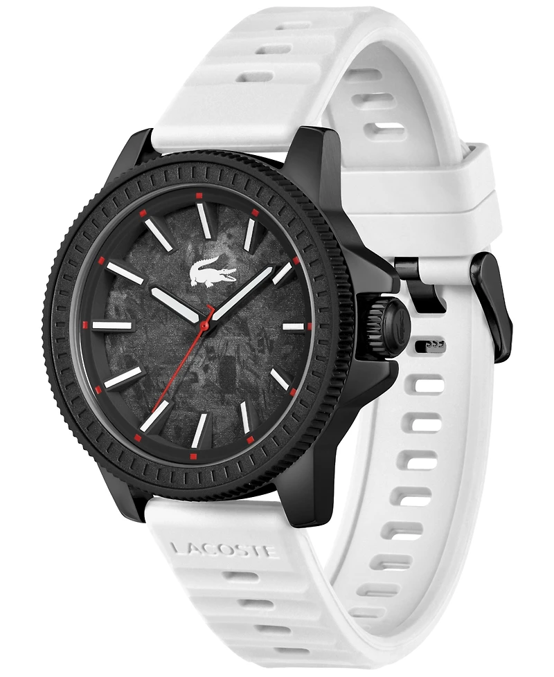 Lacoste Men's Highkey White Silicone Strap Watch 43mm