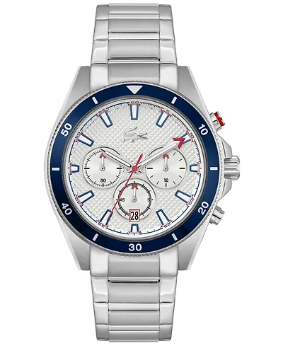 Lacoste Men's Mainsail Silver Stainless Steel Bracelet Watch 43mm