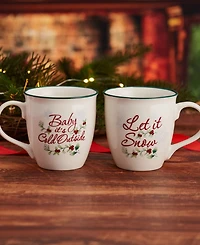 Winterberry Cold & Snow Mugs, Set of 2