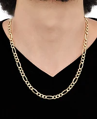 Lightweight Men's Figaro Link Chain Necklace (7-1/5MM) in 10k Gold
