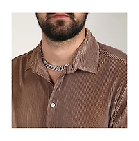Men's Mocha Brown Pleat-Creased Shirt